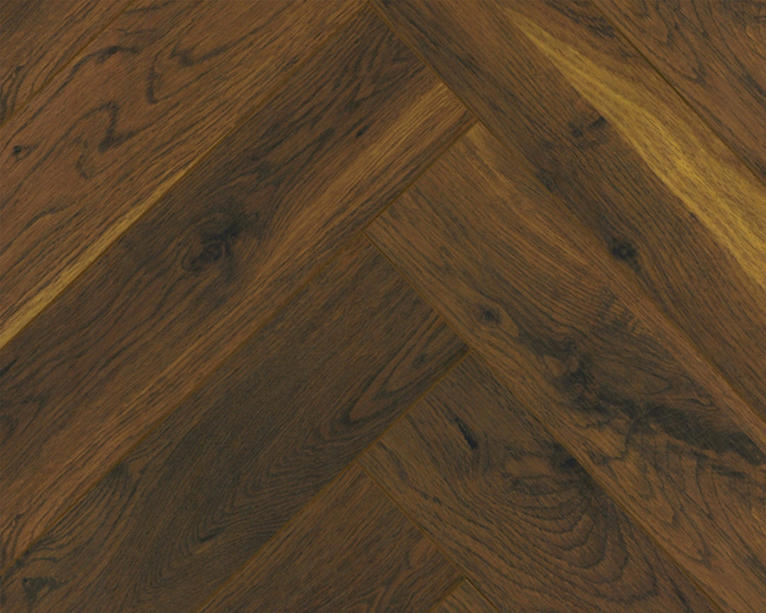 Canadia Aqua - Smoked Cathedral Oak Herringbone 12mm (€42.99/m2)