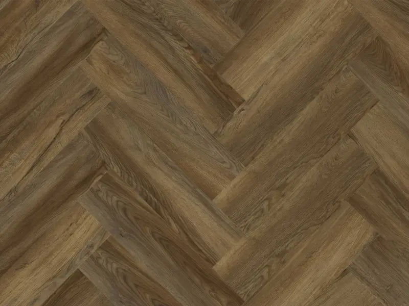 Elka LVT - 6mm Texas Oak Dark Brown Herringbone (€52.99/m2)
